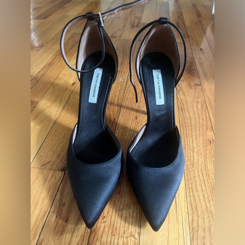 Tabitha Simmons  Alhambra Satin Ankle Strap Pointed Toe Pumps